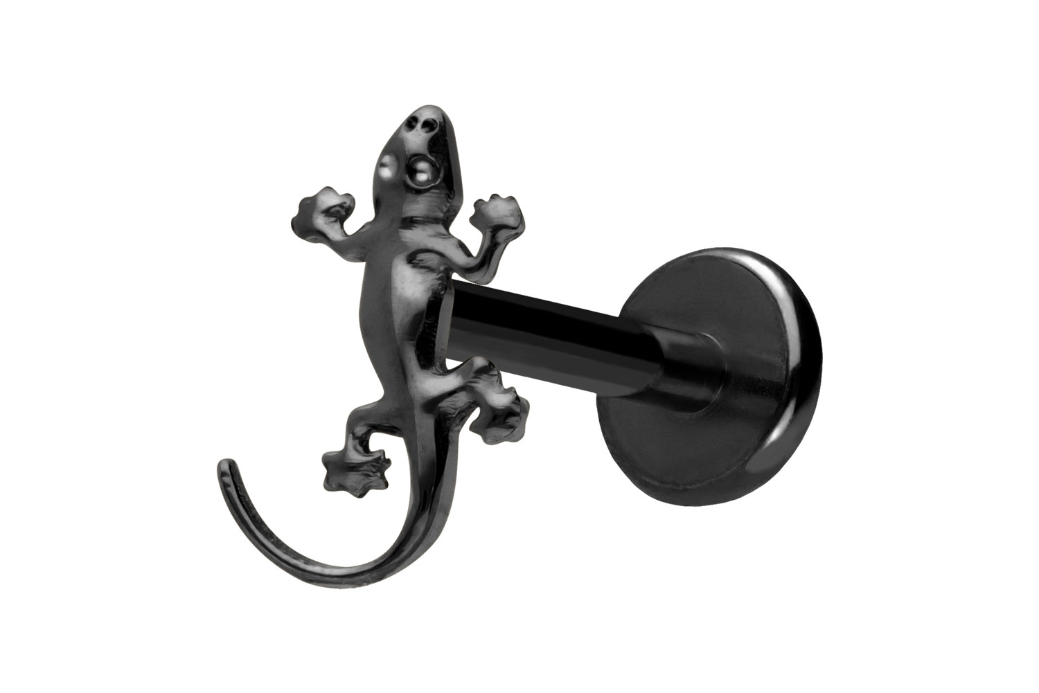 Titan Labret Piercing mit Push Fit GECKO